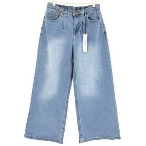 Vigoss‎ Women's Wide-Leg Stretch Elastic Back Blue Denim Jeans Size 9/29 NWT